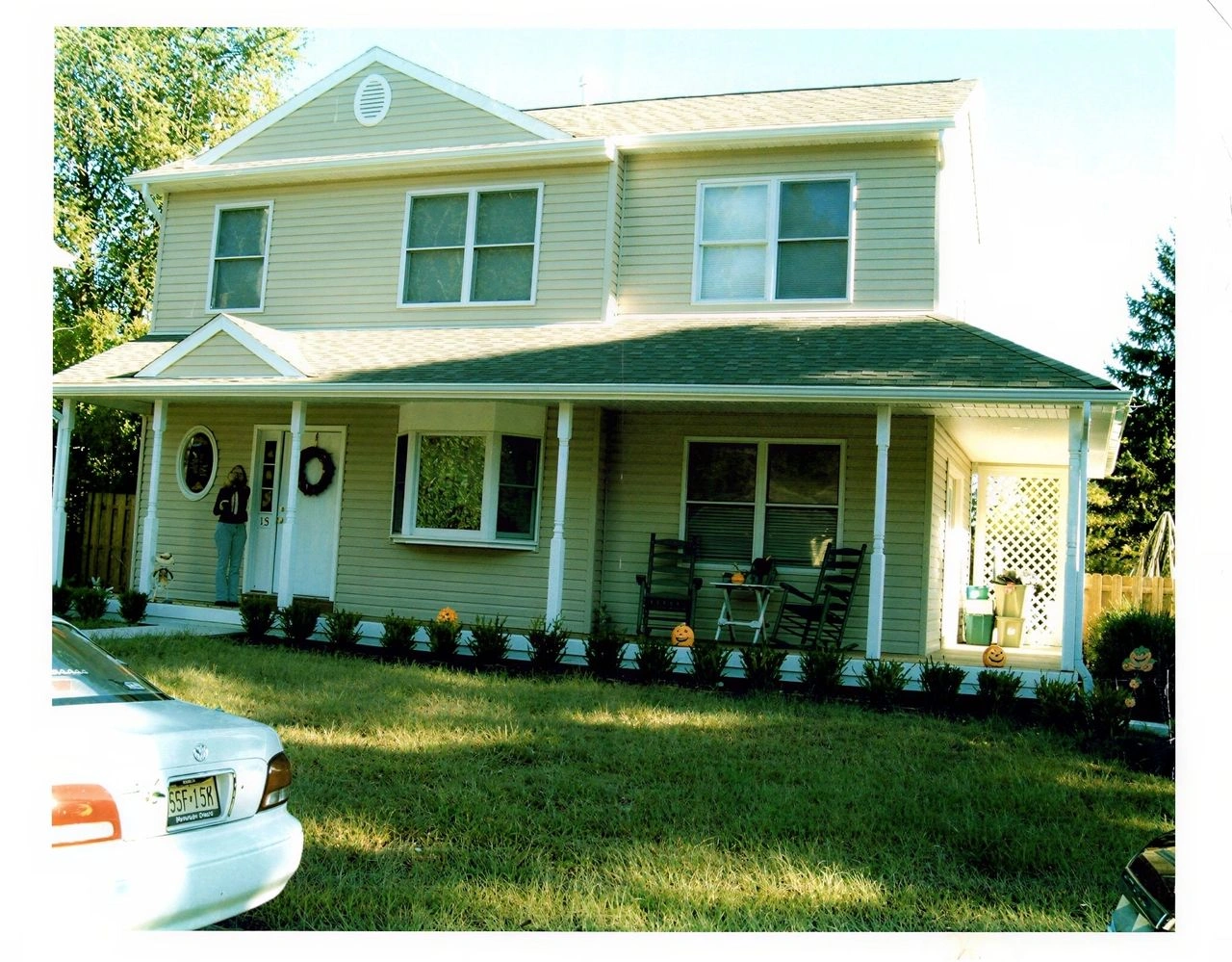 Suburban home with green lawn