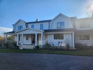 Spacious rural home façade