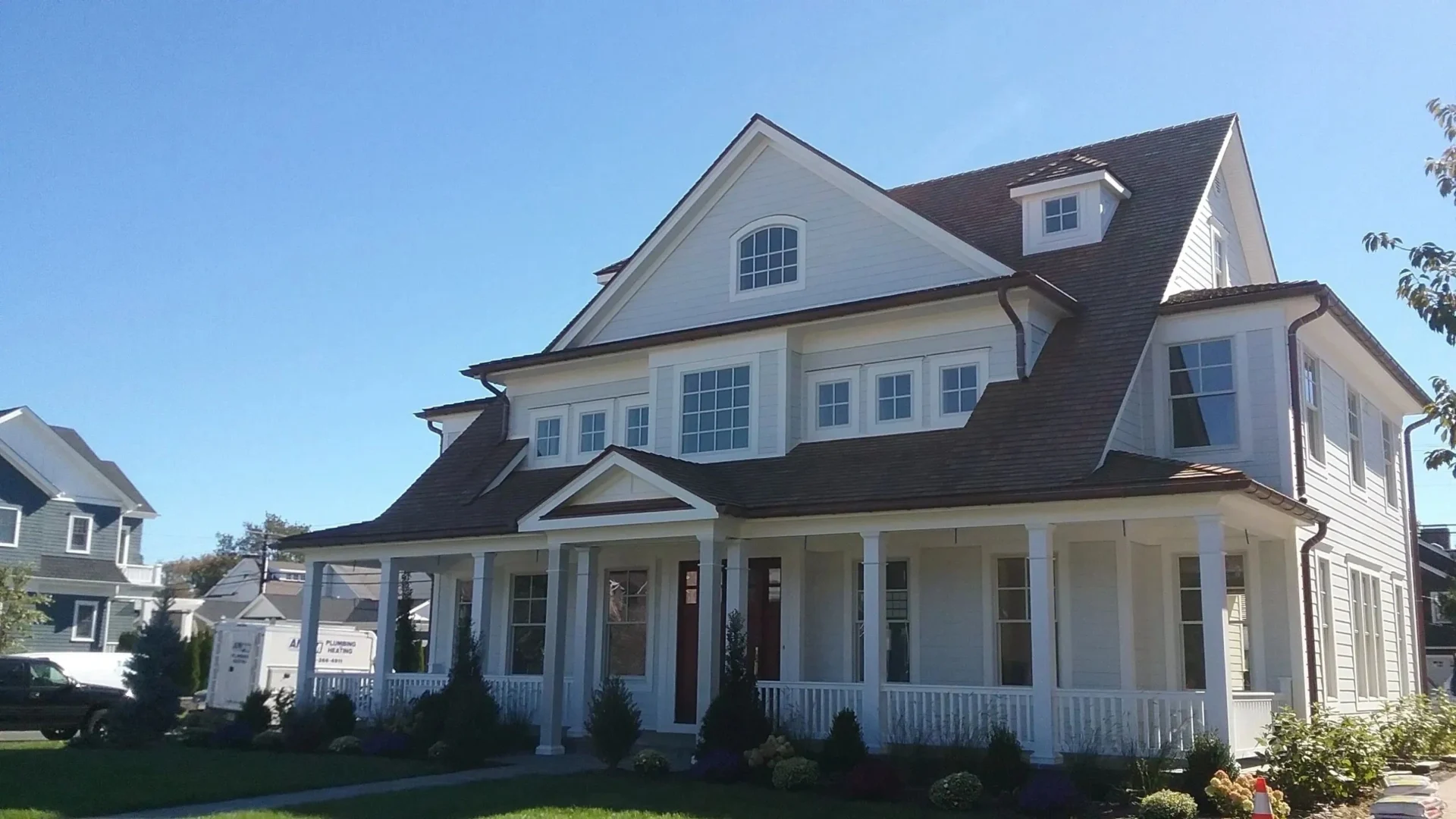 Two-story house with front porch