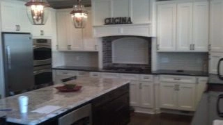 Modern kitchen with white cabinets